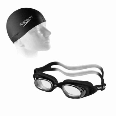 Imagem de Óculos de Natação Speedo Tornado + Touca Silicone, Preto