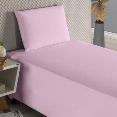 Imagem de Jogo De Lençol Conjugado Solteiro Algodão Cama Box Rosa - Beatriz Enxo