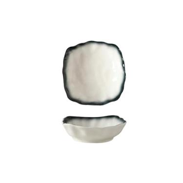 Imagem de Prato verde criativo japonês, tigela de arroz de cerâmica simples para uso doméstico - tigela de salada de 18 cm