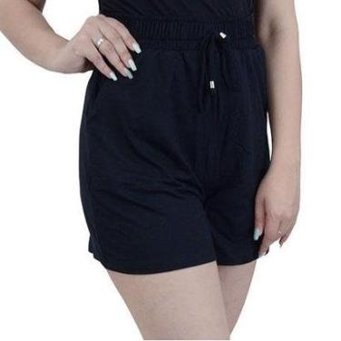 Imagem de Shorts Feminino Lunender Moletinho New Preto - 0039-Feminino