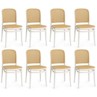 Imagem de Kit 8 Cadeiras De Jantar Roma Para Sala E Cozinha - Branco