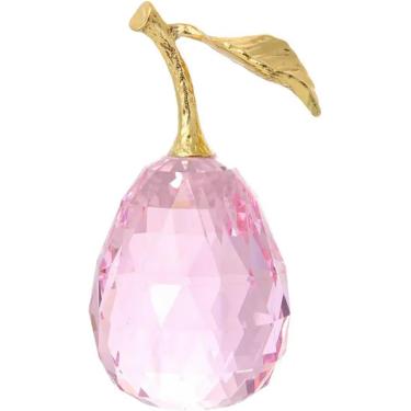 Imagem de Peso De Papel De Vidro De Pêra De Cristal Adereços De Fotografia Lembranças De Férias Amigos Presentes Decorações Para Casa, Pink, 1pc