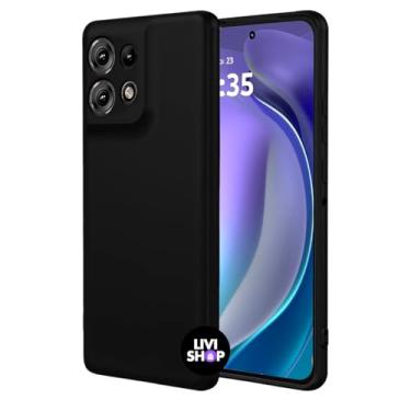 Imagem de Capa Case Capinha Compatível EDGE 60 fusion Silicone Com Bordas Elevadas Aveludada Forro Premium (PRETO)