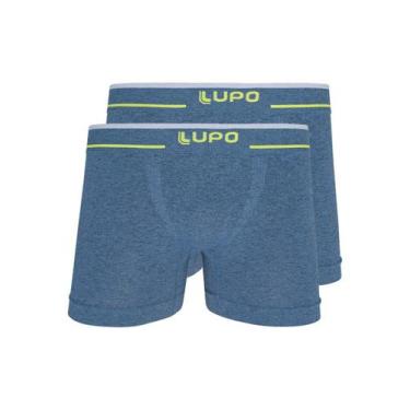 Imagem de Kit com 2 Cuecas Boxer Lupo 17800-001 Plus Size, Azul, XXG