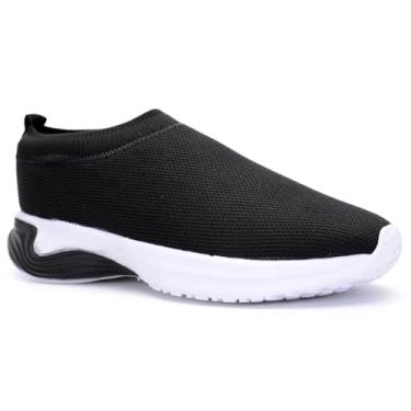 Imagem de Tênis Feminino Malha Leve Prático Confortável Caminhada Casual (Preto, BR, Adulto, Numérico, 33)