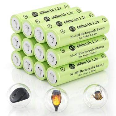 Imagem de Baterias recarregáveis JiAjax AA 600mAh 1,2 V Ni-MH (pacote com 12)