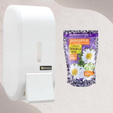 Imagem de Saboneteira Premisse Branca + Sabonete 450 Ml, Camomila e Açaí