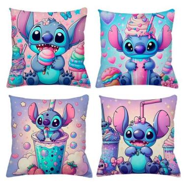 Imagem de Kit c/ 4 capa de almofada decorativa STITCH - THEOVITEX, MILK SHAKE