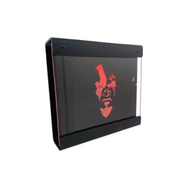 Imagem de Suporte Parede Iluminado Shield Ps4 Slim - Preto - Vermelho - God Of W