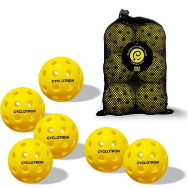 Imagem de Pickleball Balls CYCLOTRON Premium, pacote com 6, aprovado pela USAPA