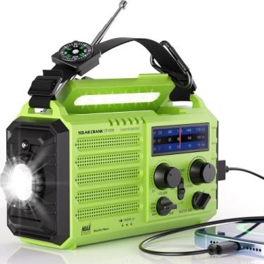 Imagem de Rádio de emergência Mesqool CR1009 5000mAh com manivela solar