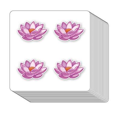 Imagem de Adesivos de flor de lótus 2,5 cm para álbuns, artes, artesanato, bricolagem infantil, calendários, diário, pacote com 80