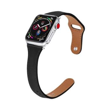 Imagem de Pulseira De Couro Slim Para Apple Watch Feminina Ultra 49mm 8 41mm 45m