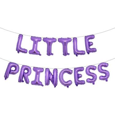 Imagem de Decoração de chá de bebê de princesinha - bandeira de balão de boas-vindas revelação de gênero e suprimentos de festa de aniversário para meninas para aniversário e festa infantil (pequena princesa