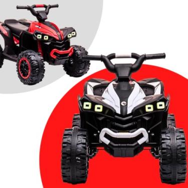 Imagem de Mini Quadriciclo Elétrico Infantil 6V Bateria Recarregável Luzes LED, Buzina e Som Brinquedo Crianças Suporta até 30kg (branco)