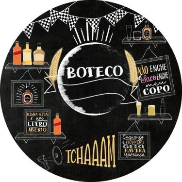 Imagem de Painel de Lona Redondo Boteco Bebidas Chalkboard Giz Quadro Negro - Fa
