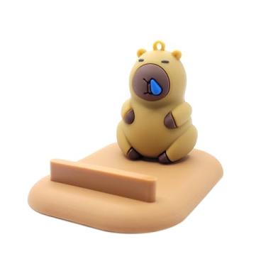 Imagem de HomeCozi Suporte de telefone Capybara – Acessório de mesa de animal fofo, suporte universal para smartphone para iPhone e Android, presente para amantes de capivara, decoração Kawaii, suporte de mesa