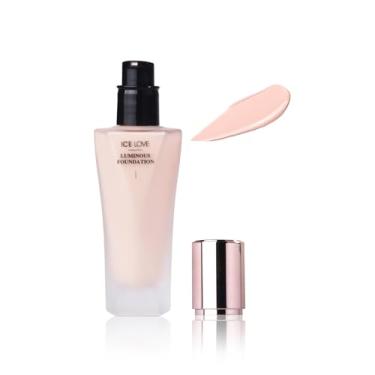 Imagem de LAMUSELAND Maquiagem de base líquida, corretivo de base hidratante de cobertura total fosca, maquiagem facial hidratante com correção de cor para todas as peles (rosa blush, grande)