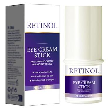 Imagem de Retinol Eye Stick, creme de retinol para olheiras e inchaço, creme hidratante antienvelhecimento reduz linhas finas rugas sob os olhos bolsas 3,7 g/3,8 g