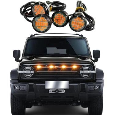 Imagem de Par Led De Grade Pick Up Olho De Aguia 12 Led Luz Ambar - AutoVex