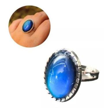 Imagem de Anel Do Humor Oval Modelo Vintage Elegante Muda De Cor Novo