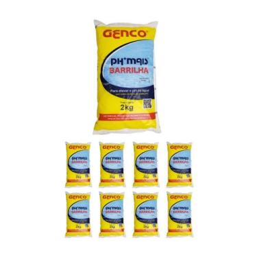 Imagem de Kit 9 Elevador De Ph Granulado Barrilha 2kg - Genco