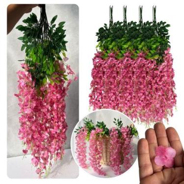 Imagem de Kit 12 Flores Artificiais Decoração Suspensa Cerejeira Permanente Pend