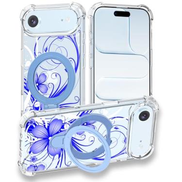 Imagem de Jolook Capa fina e fina com suporte para telefone 99 AIR - Flor roxa dos sonhos