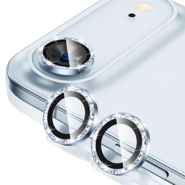 Imagem de Tensea Protetor de tela para câmera de iPhone, vidro temperado 9H, transparente, anel individual de metal para iPhone 6,6 polegadas