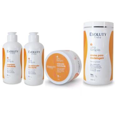 Imagem de Kit Shampoo Condicionador Creme Pentear Máscara Hidratação - Evoluty F