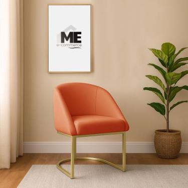 Imagem de Banqueta Poltrona Lua Penteadeira E Salão Com Base Metálica, TERRA COT