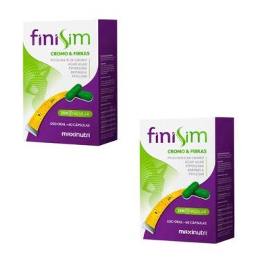 Imagem de Kit 2 Finisim Cromo & Fibras Suplemento Com 60 Cápsulas - Maxinutri, S