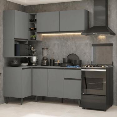 Imagem de Armário De Cozinha Completa De Canto 265 Cm Cinza Nice Madesa 05