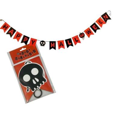 Imagem de Bandeirola Faixa Com Bandeirinhas Happy Halloween 2 Metros Para Decora