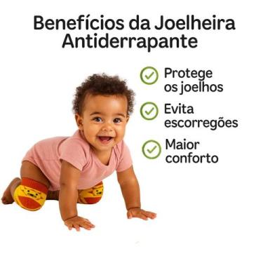Imagem de Par de Joelheira Antiderrapante Para Bebê 3 A 12 Meses Plin Baby Bichi