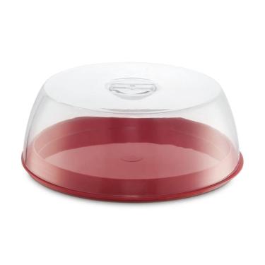 Imagem de Porta Bolo Boleira Com Tampa Cozinha Gourmet Uz Vermelho