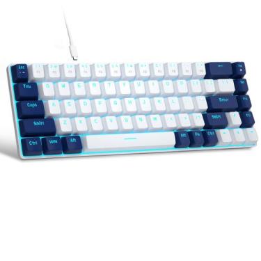 Imagem de Teclado mecânico para jogos MageGee MK-Box 68 teclas branco/azul