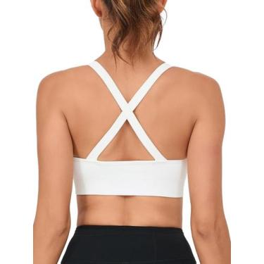Imagem de Sutiã esportivo RUNNING GIRL branco de alto suporte acolchoado 2984Whi