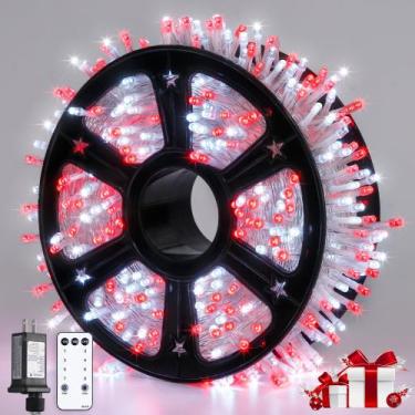 Imagem de Luzes de Natal JMEXSUSS Vermelho e Branco 600 LED 168 pés