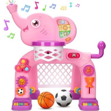 Imagem de Brinquedos esportivos KIZZYEA Toddler, cesta de basquete e gol de fute