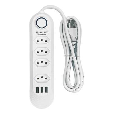 Imagem de Filtro De Linha Com Usb 1a Extensao 4 Tomadas - B-Max