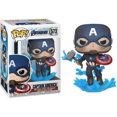 Imagem de Funko Pop Marvel 573 Captain America w/ Broken Shield & Mjolnir