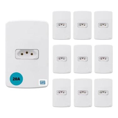 Imagem de Kit 10 Conjuntos 4x2 tomada 20A Composé Weg Branco 13272664