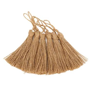 Imagem de Pssopp Borlas de Juta, Borlas Naturais de Corda de Juta para Decoração de Casa, Cortina Rústica e Acessórios de Guirlanda