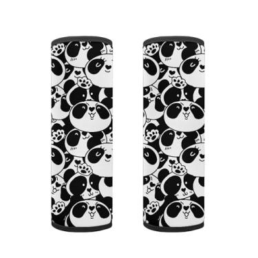 Imagem de Suohuicp Protetor de segurança para carro infantil capa de cinto de segurança almofada almofada crianças correias acessório oceano dinossauro panda tartaruga sereia (Panda Passion)