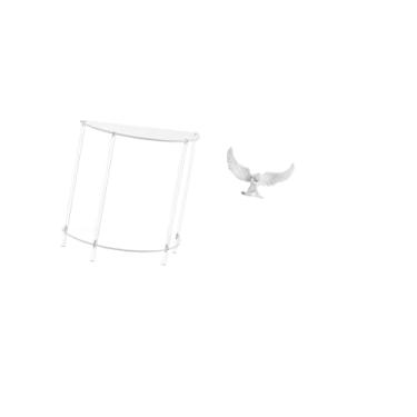 Imagem de Fenteer Mesa Lateral de Anjo em Acrílico com Estatueta de Resina Alada, Mesa de Cabeceira Fina de Dois Níveis para Decoração de Banheiro, Sala de Estar, Escri