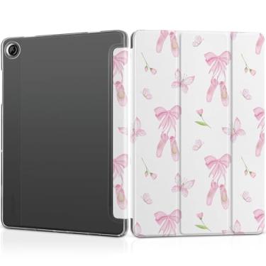 Imagem de DONGKE Capa para Samsung Galaxy Tab A9+/A9 Plus 27.9 cm 2023 (SM-X210/X216/X218), suporte fino, capa traseira translúcida, capa inteligente, despertar/hibernar automaticamente - sapatilhas de balé