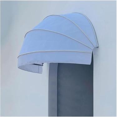 Imagem de Toldo De Janela De Porta, Cobertura De Dossel De Cúpula De Tecido De Poliéster De Entrada, Proteção De Neve De Chuva De Pátio Externo Dobrável Sun Shetter, Suporte De Tubo G, White, 110cm