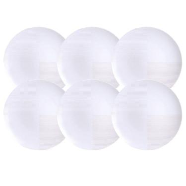 Imagem de Jogo De Pratos Fundos 23Cm Kit 6 Peças Grid Sopa Porcelana