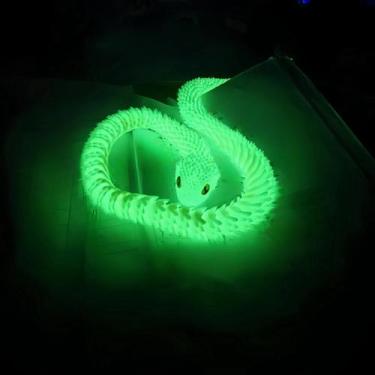 Imagem de Modelo animal impresso em 3D Snake Viper Glow in the Dark Green - Marc